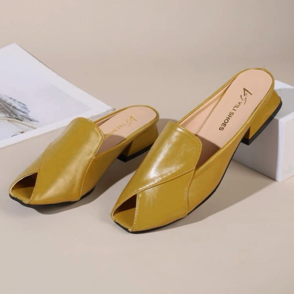 green yellow mules